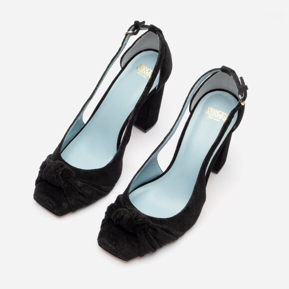 Francis Valentine  Retro Pump Velvet Black 7.5 - Picture 4 of 4